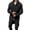 Black, variant on Men's Hooded Cardigan Sweater, Long Sleeve Zip up Knit Jacket, Chunky Winter Layering Piece, Casual Open Front Coat, Stylish Fall Winter Top, Versatile Layer for Indoor Or Outdoor, Black L
