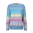 thumbnail image 4 of VJGBEGW Women Gradient Ribbed Long Sleeve Sweatshirt Crew Neck Loose Fit Pullover Tops Casual Drop Shoulder Sweatshirts Sky Blue S, 4 of 4