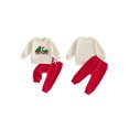 thumbnail image 2 of Conjunto navideño para bebé niño: sudaderas y pantalones con cuello redondo y bordados adorables., 2 of 8