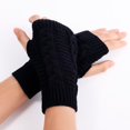 thumbnail image 1 of Guantes de medio dedo para invierno Guantes de brazo de tejido de lana suave y cálido Manoplas suaves y cálidas Guante sin dedos Patrón de giro Guantes de mujer Talla única Gao Jinjia LED, 1 of 2