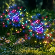 2 Pack Solar Garden Lights - 120 LED Color Changing, Waterproof for Patio & Pathway (Multi-Color)