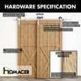 thumbnail image 3 of Homacer Brushed Nickel Single Track Bypass Sliding Barn Door Hardware Kit, for Two/Double Doors, 15ft Long Flat Track, Straight Design Roller, Heavy Duty, for Interior Use, 3 of 8