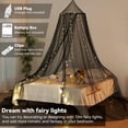 thumbnail image 4 of Bed Canopy with Lights, Bed Canopy for Girls Princess with Luminous Stars, Canopy Bed Curtains for Twin to King Size Bed, Baby Kids Adult Indoor Decor Bedroom Reading Nook Halloween Decoration (Black, 4 of 15