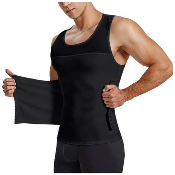 Fajas moldeadoras para hombre, corsé elástico alto, cintura sin mangas, cuello redondo, top para hombre