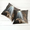 thumbnail image 6 of Ambesonne Nature Throw Pillow Cover 2 Pack, Sunbeams to Natural Cave, 18", Brown and Beige, 6 of 7
