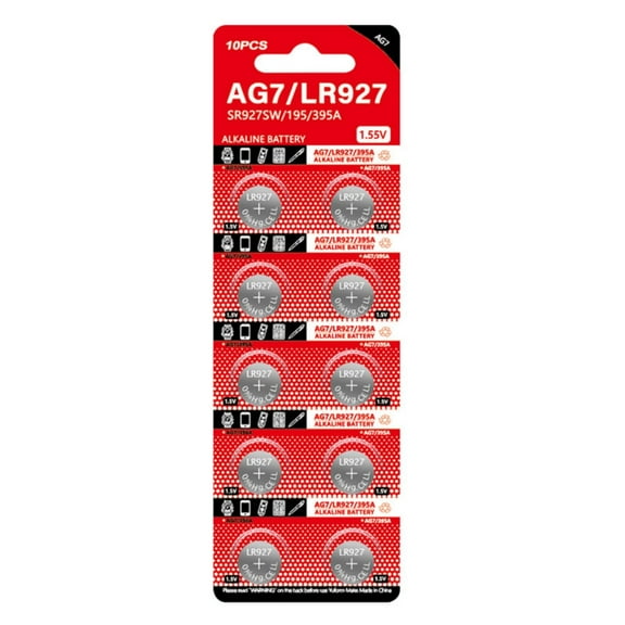 10Pcs LR57 AG7 Alkaline Batteries LR927 395 SR927SW SR927 Alkaline Button Cell