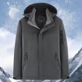 thumbnail image 2 of MIXUE Mens Coats And Jackets Autumn Winter Solid Color Hooded Long Sleeve Zip Up Slim Fit Casual Coat Streetwear,Gray,XL, 2 of 3