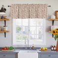 thumbnail image 4 of Brown Flowers Valances for Windows, Vintage Farmhouse Floral Leaves Vines Light Filtering Kitchen Curtains, Rod Pocket Window Valance Curtains for Living Room Bedroom, 60" W x 18" L, 2 Panels, 4 of 9