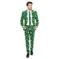thumbnail image 1 of OppoSuits Mens Santaboss Two Button Formal Suit, Green, 42  / W x L, 1 of 3