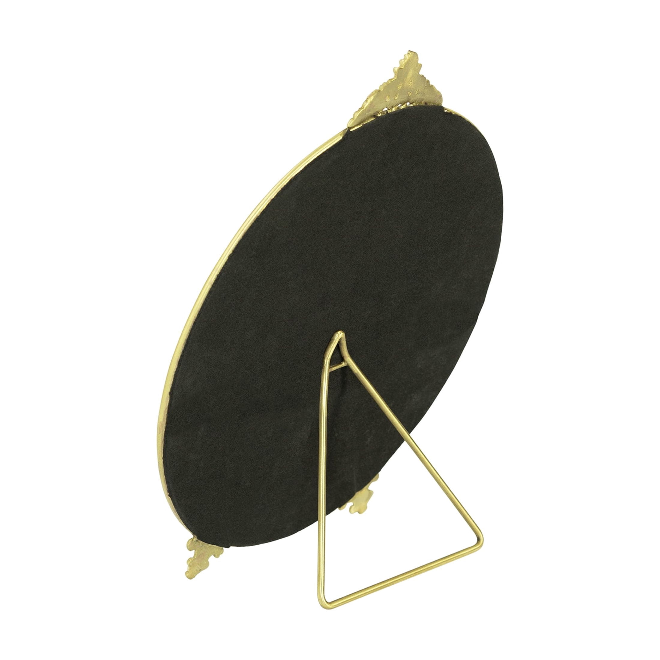 My Texas House Gold Round Metal Standing Vanity Mirror, 8" x 9"