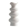 thumbnail image 1 of Jarrón de cerámica, florero sencillo, florero artístico, florero decorativo para la mesa del comedor. Blanco 21cm, 1 of 9