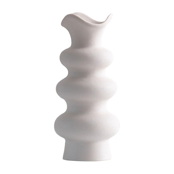 Jarrón de cerámica Jarrón moderno para flores Elegante arreglo floral Jarrón decorativo Blanco 21cm