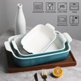 thumbnail image 2 of SWEEJAR Porcelain Bakeware Set for Cooking, 9.8 x 13 inch Ceramic Rectangular baking dish Lasagna Pans for Casserole Dish, Cake Dinner, Kitchen, Banquet and Daily Use (Gradient Blue), 2 of 6