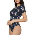 thumbnail image 5 of Cauagu Astronaut Surfing Women's Crew Neck Round Short Sleeve T Shirts Tops Bodysuit Daily Jumpsuit-XX-Large, 5 of 7
