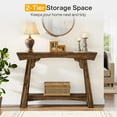 thumbnail image 3 of Tribesigns 41.3” Console Table, 2-Tier Narrow Entryway Table with Storage Shelf, Farmhouse Wood Sofa Table for Foyer, Hallway, Living Room, Rustic Brown, 3 of 7