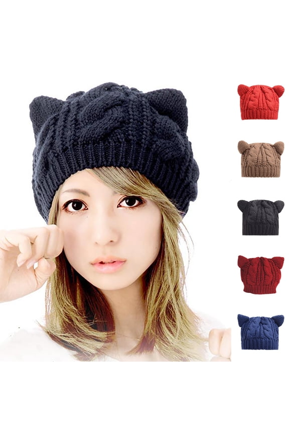 Winter Hats for Men Women Black Polyester Thermal Thick Polar Fleece Snow Skull Cap for Men and Women One Size