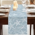 thumbnail image 3 of Table Runners 108 Inches Long Dress Scarves, Blue White Starfish Farmhouse Coffee/Dining/Kitchen Table Runner for Living Room, Coastal Ocean Summer Sea Nautical 13x108 Inch, 3 of 9