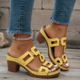 thumbnail image 6 of Xucatan Women'S Sequin Round Open Toe Platform chunky heel Slide Sandals Fashion Slip On Comfortable Wedge Dress Mule Sandals Summer Outdoor Casual Anti-Slip Beach Walking Slipper Shoes Gift, 6 of 9