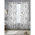 thumbnail image 2 of Grey Botanical Sheer Curtains 96 Inch Length 2 Panels Set for Living Room/Bedroom, Elegant Watercolor Botanical Birds Semi Curtain Sheers Drapes Rod Pocket Curtains Window Treatment Set 52''x96''x2, 2 of 7