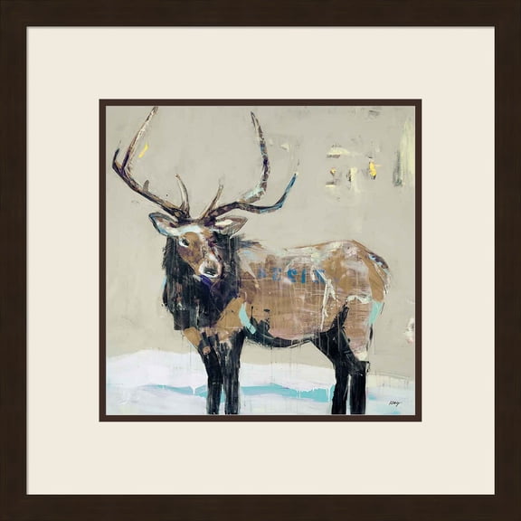 Great Art Now Winter Elk Neutral by Kellie Day, Framed Wall Art, 19.75W x 19.75H