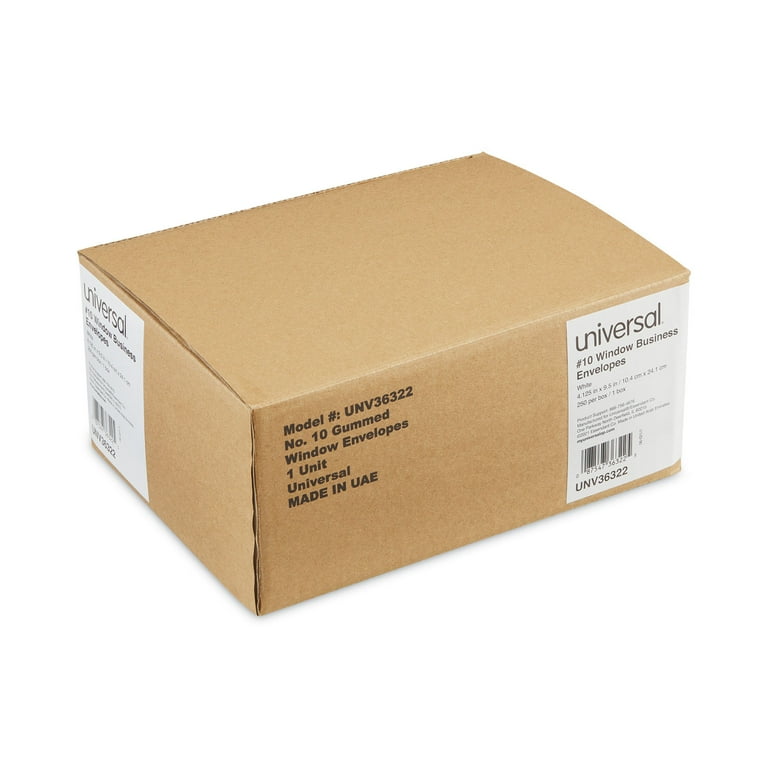 Open-Side Business Envelope, 1 Window, #10, Commercial Flap, Gummed Closure, 4.13 x 9.5, White, 250/Box Open-Side Business Envelope, 1 Window, #10, Commercial Flap, Gummed Closure, 4.13 x 9.5, White, 250/Box