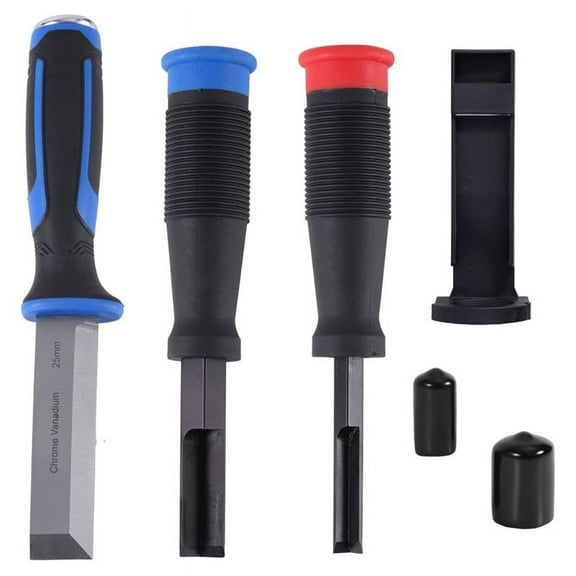 Wood Chisel Set with 3 Protective Caps Square Mortise Chisels with Non-Slip Handle for Door Mounting Metal