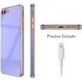 thumbnail image 5 of Case for iPhone7 Plus iPhone8 Plus, Soft Silicone Slim Case Electroplated Straight Edge Phone Case Shockproof Protective Case -Purple, 5 of 14