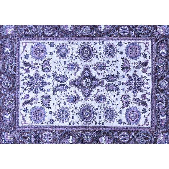 Ahgly Company Indoor Rectangle Oriental Blue Traditional Area Rugs, 7' x 10'