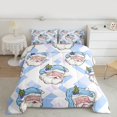 thumbnail image 2 of Manfei Cartoon Santa Claus Bedding Comforter Set for Girls, Merry Xmas Christmas Twin Comforter Sets, Blue Geometric Bedding Set, Luxury Bedroom Decor, Reversible 2-Piece, 2 of 8