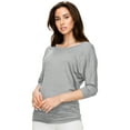 thumbnail image 4 of Made by Johnny Women's Boat Neck 3/4 Sleeve Draped Dolman Top with Side Shirring Premium Shirt XXXXL HEATHER_GREY, 4 of 6
