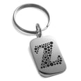 thumbnail image 1 of Stainless Steel Letter Z Initial Dotted Monogram Engraved Small Rectangle Dog Tag Charm Keychain Keyring, 1 of 1