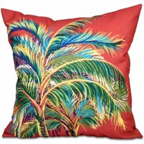 Simply Daisy 16" x 16" Vacation Floral Print Pillow, Red