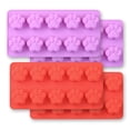 thumbnail image 1 of Cozihom Moldes de silicona con forma de pata de perro, 10 cavidades, grado alimenticio, para chocolate, caramelo, pastel, pudín, gelatina. 4 piezas, 1 of 5