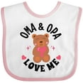 thumbnail image 3 of Inktastic Oma and Opa Love Me Grandchild Bear Girls Baby Bib, 3 of 4