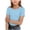 Light Blue, variant on Girls Short Sleeved Shirts Ribbed Basic Crew Neck Slim Fit Tee Tops Plain Pullover Shirt Casual Comfy Clothes (Light Blue, 9-10 Years)