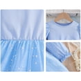 thumbnail image 6 of Eltusu Girls Casual Dresses, Mesh Ruffle sleeve Crew Neck Long Sleeve Kids Clothes Blue Size 9-10 T, 6 of 7