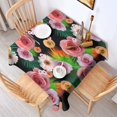 thumbnail image 2 of Pioneer Flower Floral Print Pattern Square Tablecloth,Waterproof Square Table Cover,Wipeable Spillproof Washable Table Cover for Home Kitchen Party Decor 60"x60"(152x152cm), 2 of 6