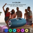 thumbnail image 3 of Altavoz Bluetooth ZEALOT inalámbrico de 120 W con graves retumbantes, color azul, 3 of 7