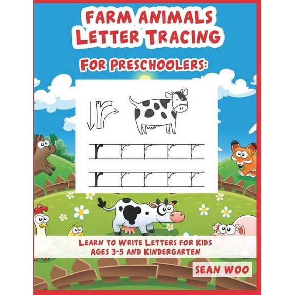 Farm Animals Letter Tracing for Preschoolers: Learn to Write Letters for Kids Ages 3-5 and Kindergarten (Paperback)