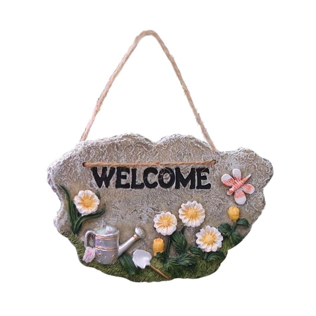 facefd Door Welcome Sign Decorative Front Door Patio Garden A with Shovel