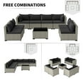 thumbnail image 5 of Amopatio 9 Pieces Patio Conversation Set, Outdoor Sectional PE Rattan Wicker Furniture Seat,BLACK, 5 of 8