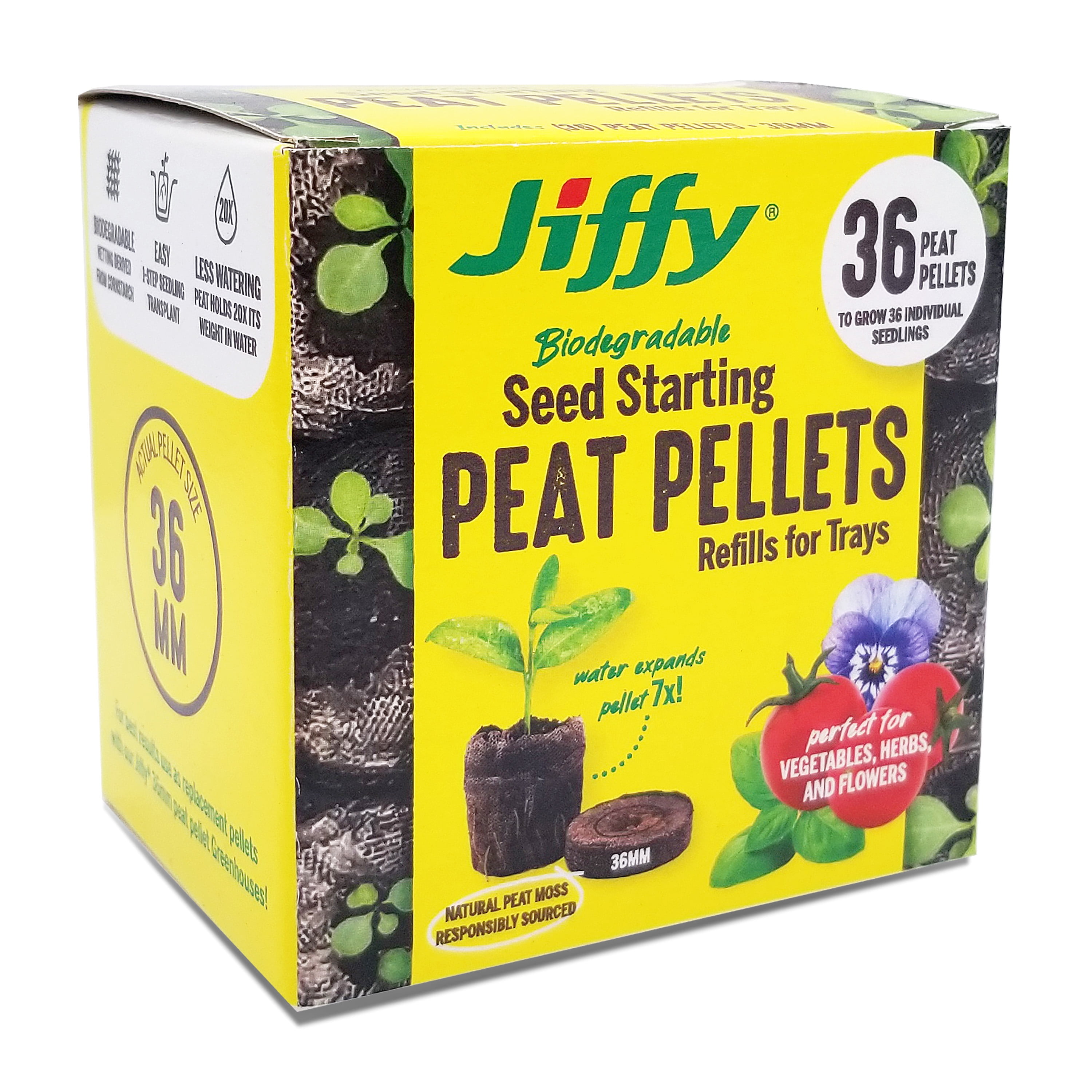 Jiffy 36mm Plantbased Peat Pellet Refill, 36 Count