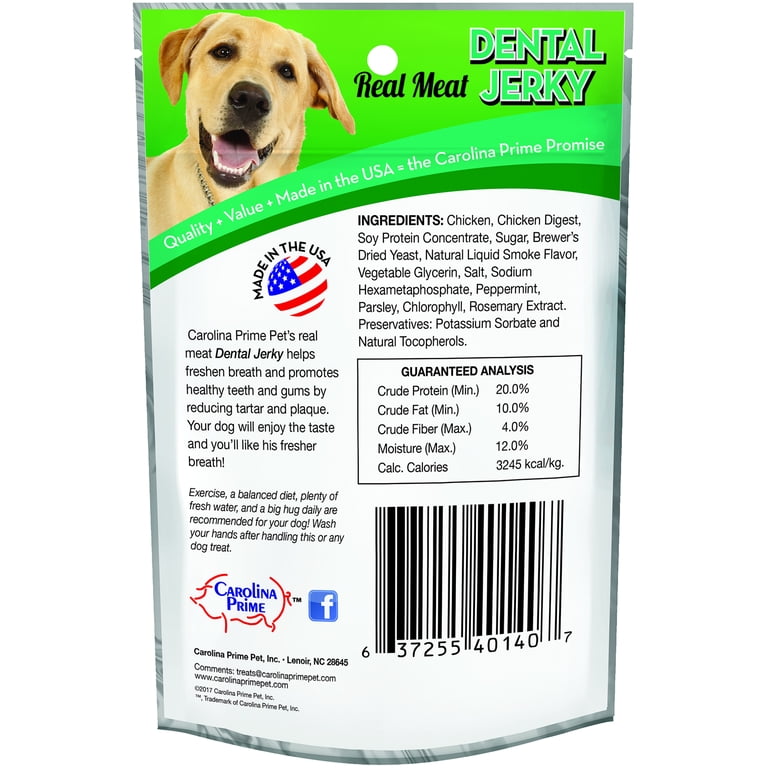 Carolina Prime Pet Dental Jerky Dog Treats, 6 oz