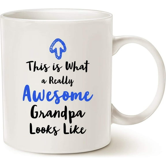 Christmas Gifts Grandpa Coffee Mug from Granddaughter Grandson, This Is What a Really Awesome Grandpa Looks Like Birthday Gifts Idea for Grandpa Grandfother Cup White, 11 Oz