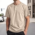 thumbnail image 2 of Henley Shirts for Men Summer Casual Short Raglan Sleeve Crewneck Relaxed Fit Athletic Tshirts Mens Tees, 2 of 5