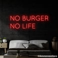 thumbnail image 4 of Glowneon No Burger No Life Neon Sign, Burger Led Sign, Hamburger Decor Store, Fast Food Neon Sign, 4 of 5