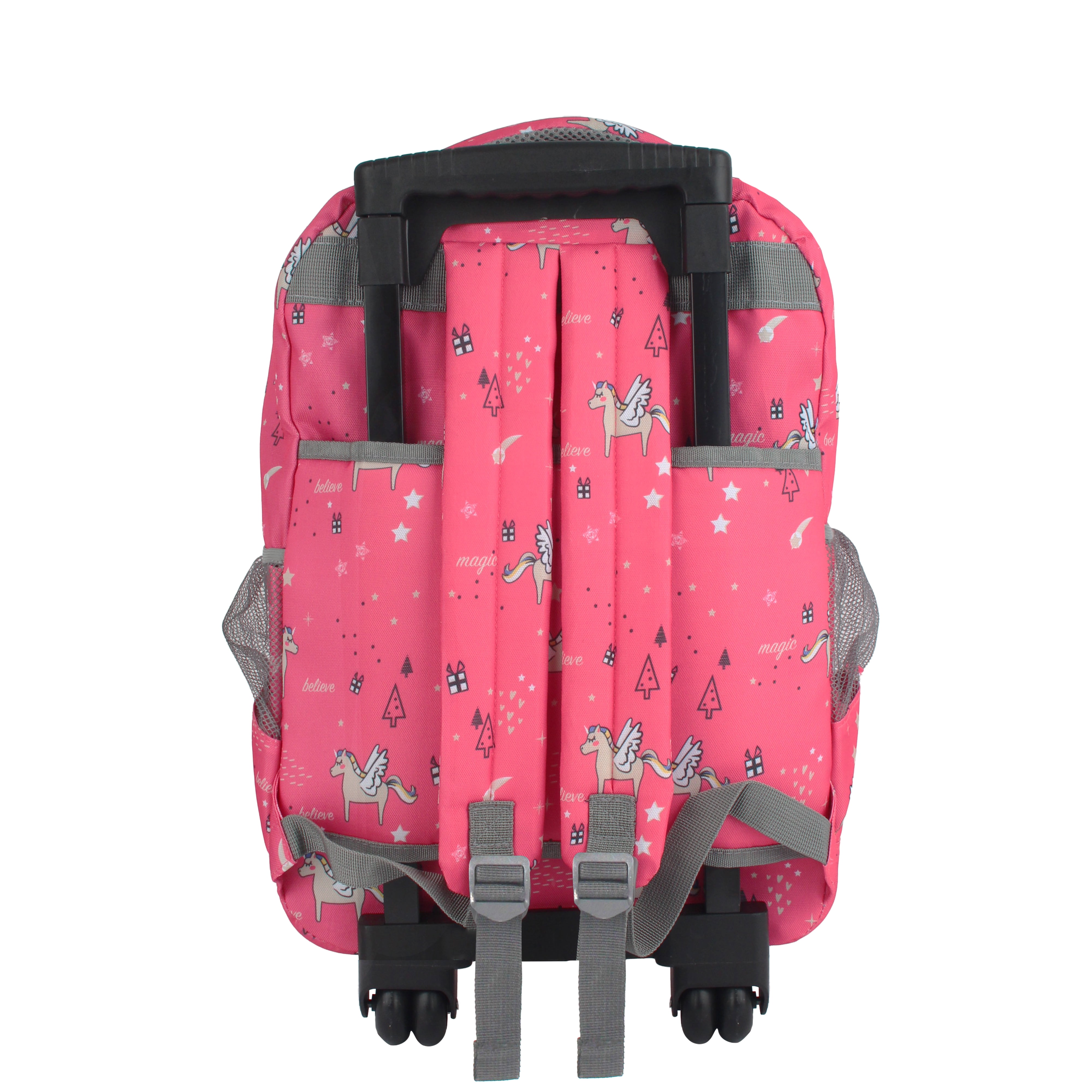 SPOSAC 19" Womens Rolling Backpack, Pink Unicorn