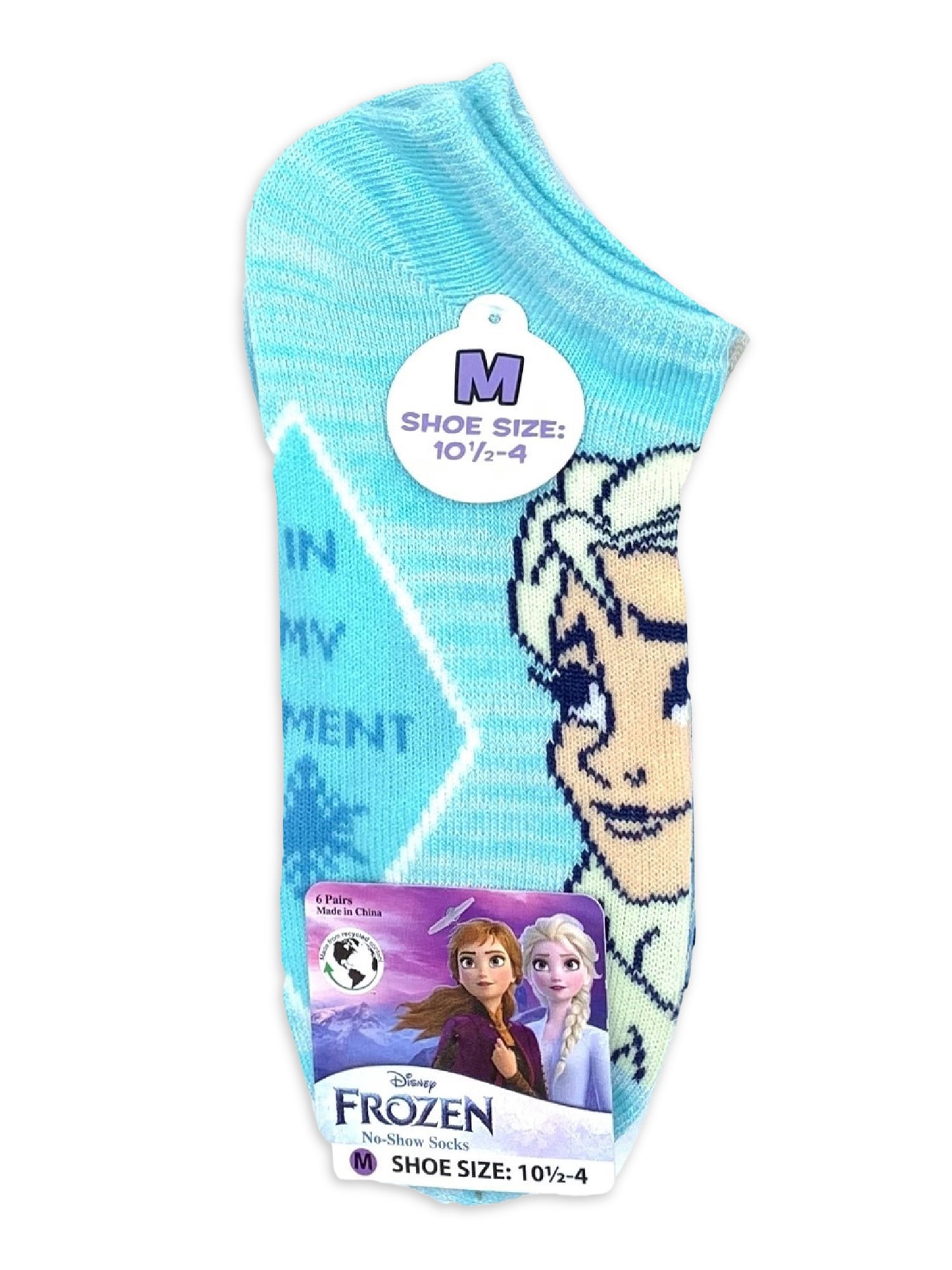 Frozen 2, Girls No-Show Socks, 6-Pack, Sizes S-L