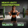 thumbnail image 4 of HANDBODE Olympic Barbell Bar 4 ft Weightlifting Bar for Powerlifting, Bench Press, Deadlift, Squat - 500 lb Capacity, Home & Gym Strength Training, Black, 4 of 10