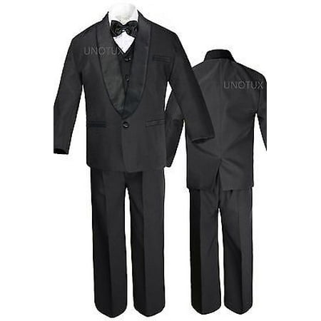 

Baby Toddler Kid Teen Wedding Black Formal Shawl Lapel Tuxedo Boy Suit size S-18